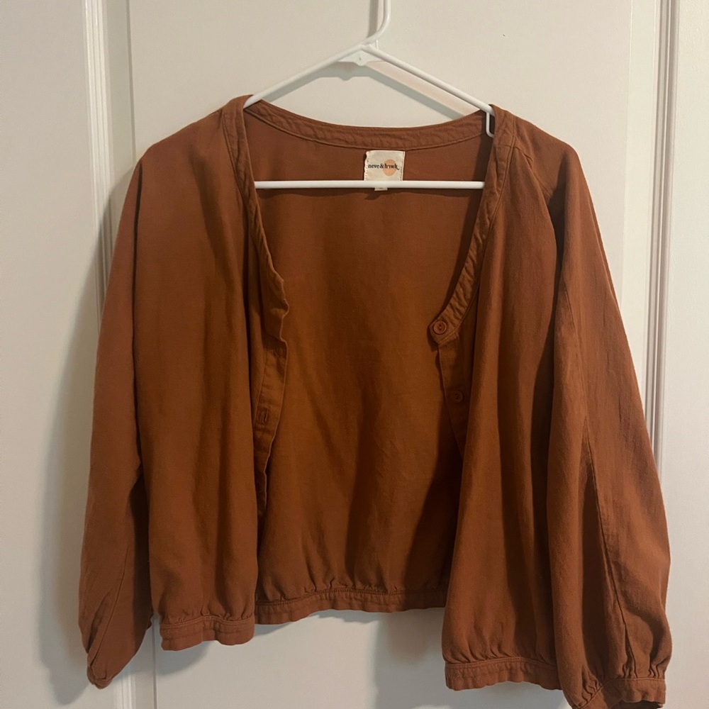 Rust Orange Button-Up Top
